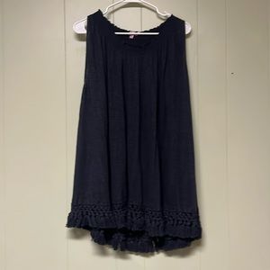 Calypso St. Barths navy blue, linen top.